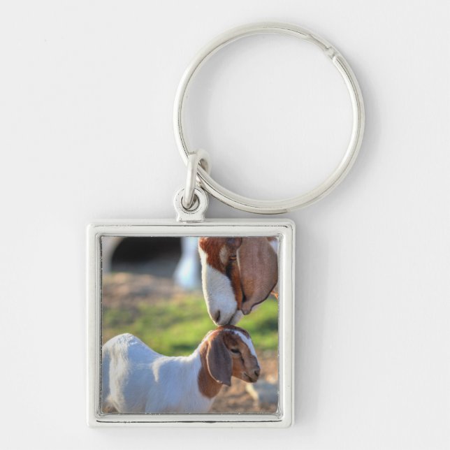 Mother Goat & Baby Keychain (Front)