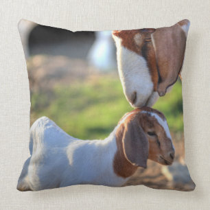 Mother Goat & Baby Throw Pillow