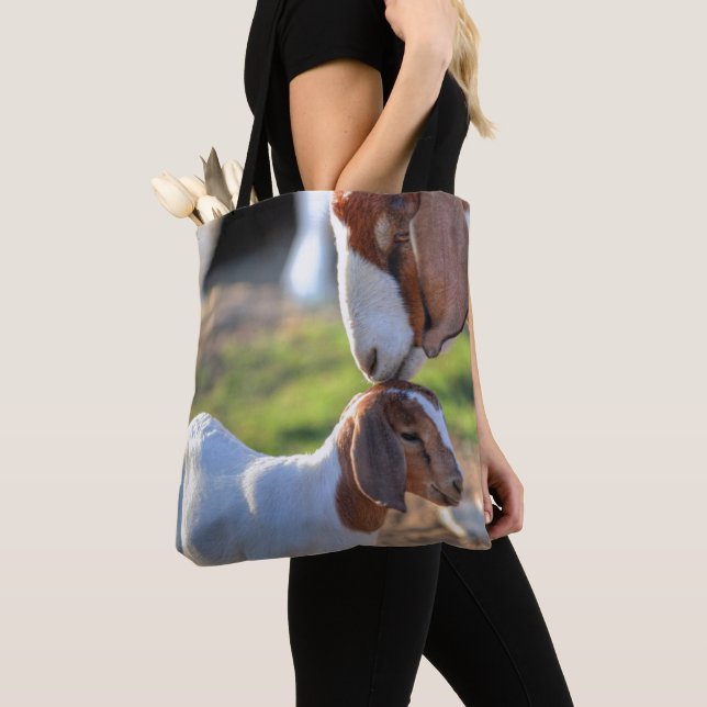 Mother Goat & Baby Tote Bag (Close Up)