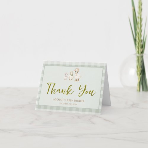 Mother Goose and Gosling Baby Shower Folded Thank You Card