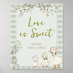 Mother Goose and Gosling Baby Shower Love is Sweet Poster