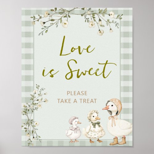 Mother Goose and Gosling Baby Shower Love is Sweet Poster