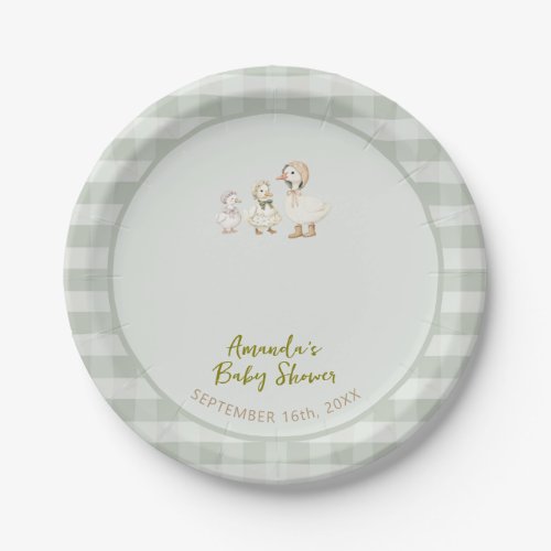 Mother Goose and Gosling Baby Shower Paper Plates