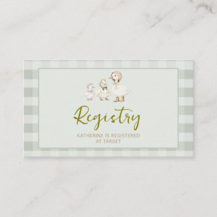 Mother Goose and Gosling Baby Shower Registry Enclosure Card