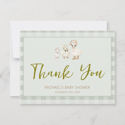 Mother Goose and Gosling Baby Shower Thank You Card