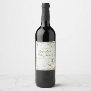 Mother Goose and Gosling Baby Shower Wine Label