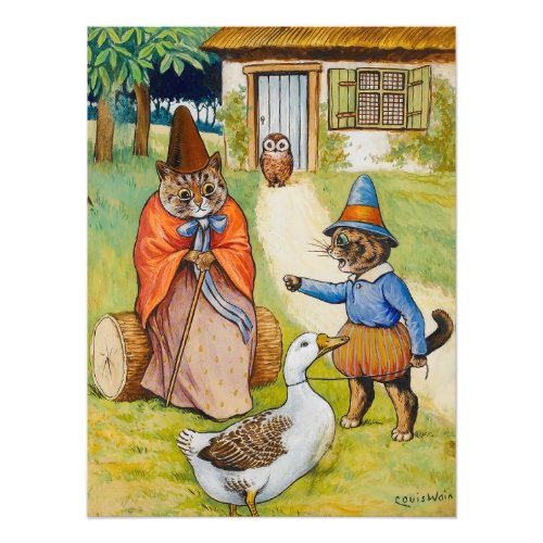 Mother Goose at Home by Louis Wain Photo Print