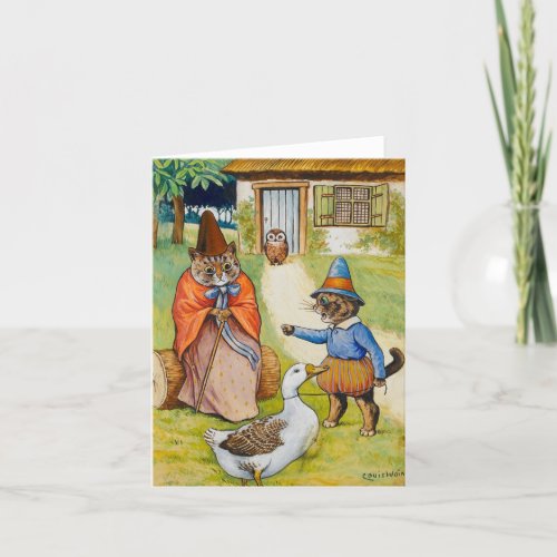 Mother Goose at Home by Louis Wain Thank You Card