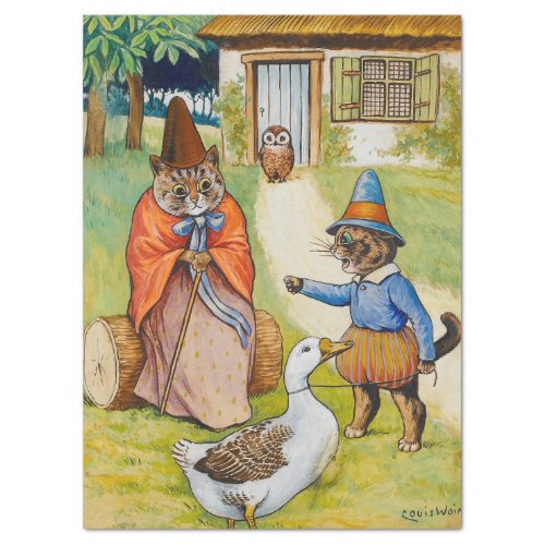 Mother Goose at Home by Louis Wain Tissue Paper