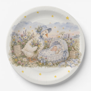 Mother Goose Baby Cradle Baby Shower Paper Plates