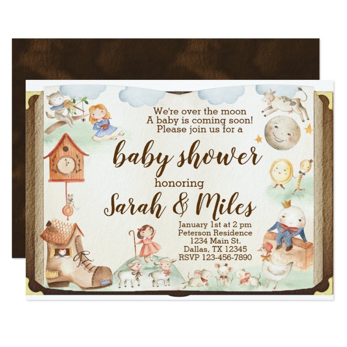 mother goose baby shower invitations