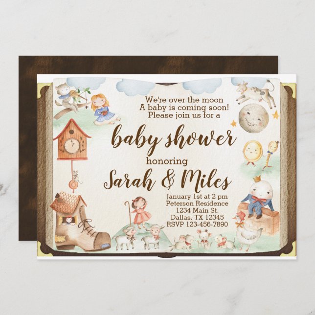 Mother Goose Baby Shower Invitation Invite (Front/Back)