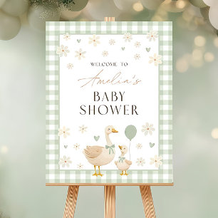 Mother Goose Baby Shower Welcome Sign. Sage Green Foam Board