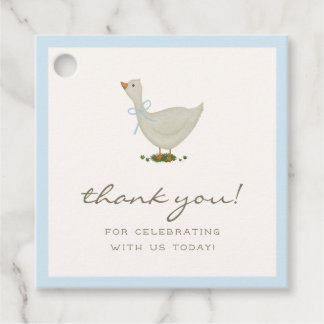 Mother Goose Blue Baby Shower Thank You Favor Tags