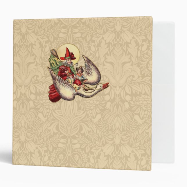 Mother Goose Child Antique Illustration 3 Ring Binder (Front/Inside)