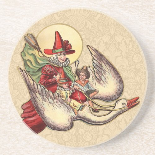 Mother Goose Child Antique Illustration Drink Coaster