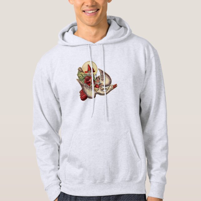 Mother Goose Child Antique Illustration Hoodie (Front)