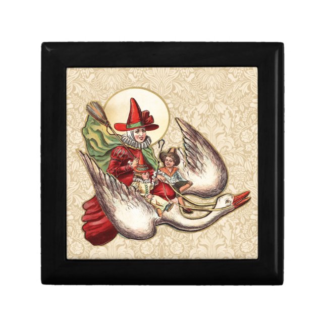 Mother Goose Child Antique Illustration Keepsake Box (Front)