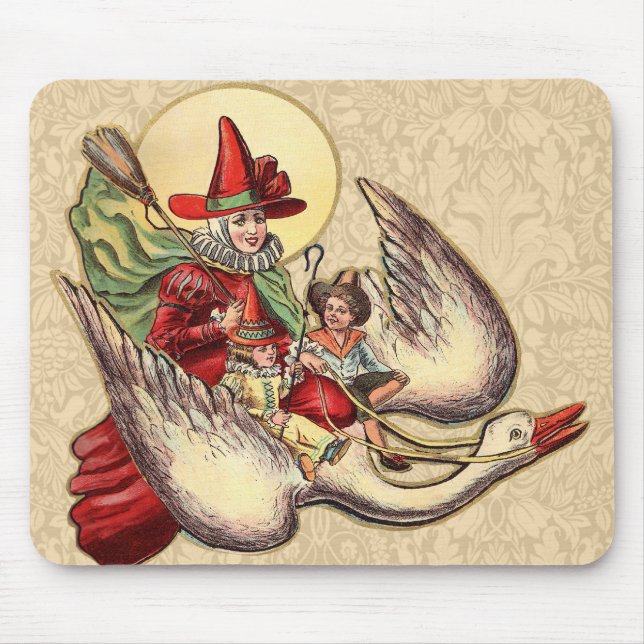 Mother Goose Child Antique Illustration Mouse Pad (Front)