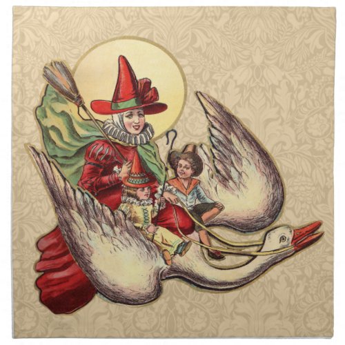 Mother Goose Child Antique Illustration Napkin