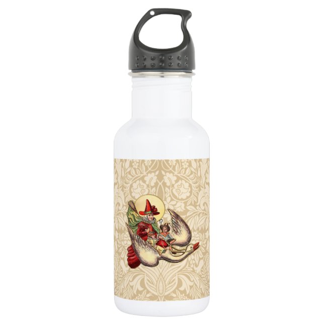 Mother Goose Child Antique Illustration Stainless Steel Water Bottle (Front)