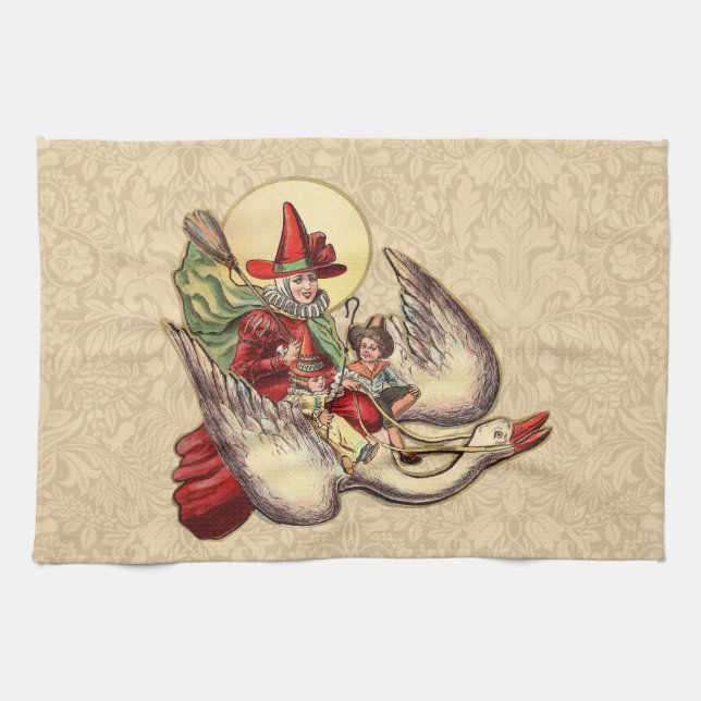 Mother Goose Child Antique Illustration Towel (Horizontal)