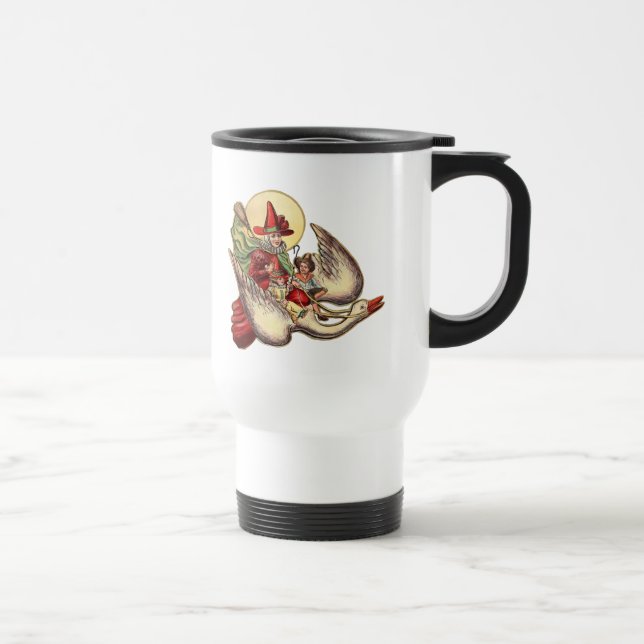 Mother Goose Child Antique Illustration Travel Mug (Right)