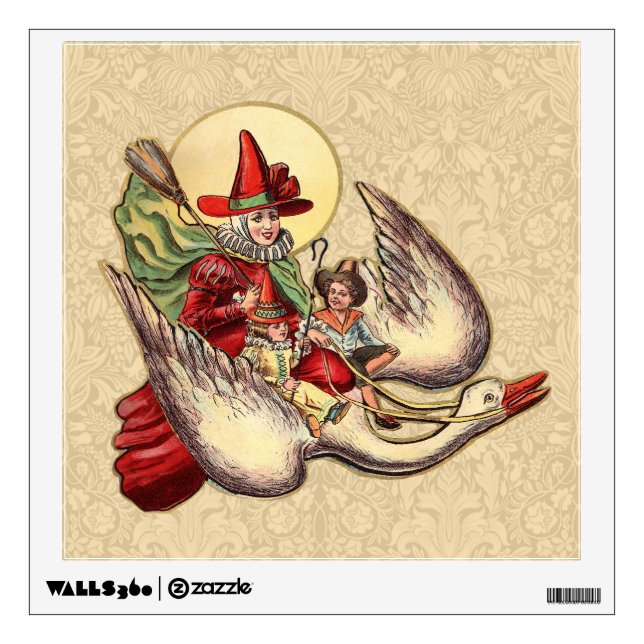 Mother Goose Child Antique Illustration Wall Sticker (Front)