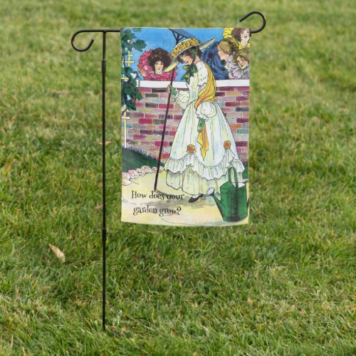 Mother Goose _ Mary Mary quite contrary Garden Flag