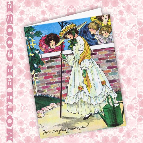 Mother Goose _ Mary Quite Contrary Blank Note Card