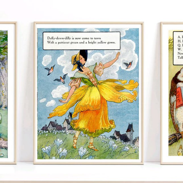 Mother Goose Nursery Rhyme Daffy Down Dilly Poster (Creator Uploaded)