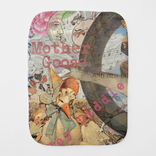 Mother Goose Nursery Rhyme Fairy Tale Burp Cloth (Front)