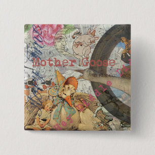Mother Goose Nursery Rhyme Fairy Tale Button