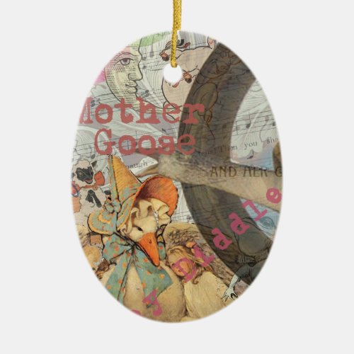 Mother Goose Nursery Rhyme Fairy Tale Ceramic Ornament