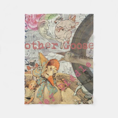 Mother Goose Nursery Rhyme Fairy Tale Fleece Blanket