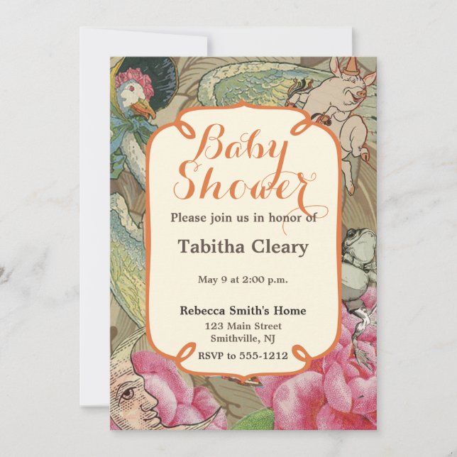 Mother Goose Nursery Rhyme Fairy Tale Invitation (Front)