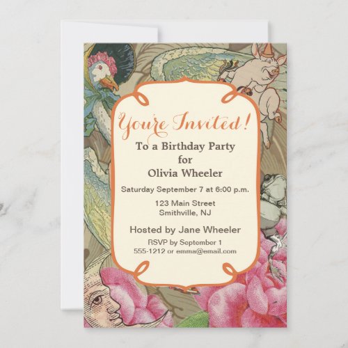 Mother Goose Nursery Rhyme Fairy Tale Invitation