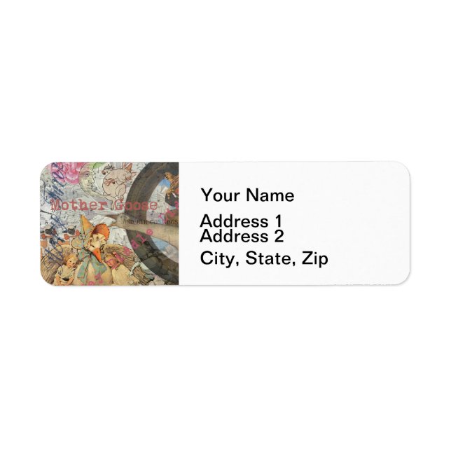Mother Goose Nursery Rhyme Fairy Tale Label (Front)
