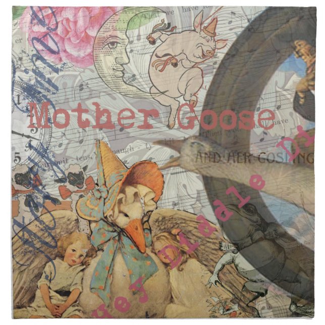 Mother Goose Nursery Rhyme Fairy Tale Napkin (Front)