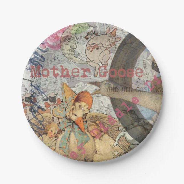 Mother Goose Nursery Rhyme Fairy Tale Paper Plates (Front)