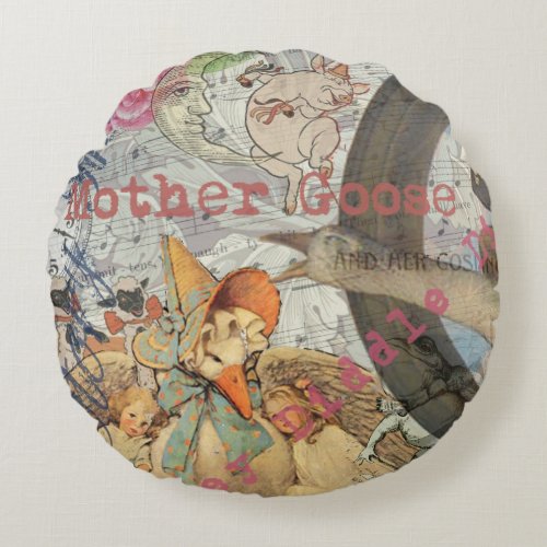 Mother Goose Nursery Rhyme Fairy Tale Round Pillow