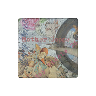 Mother Goose Nursery Rhyme Fairy Tale Stone Magnet