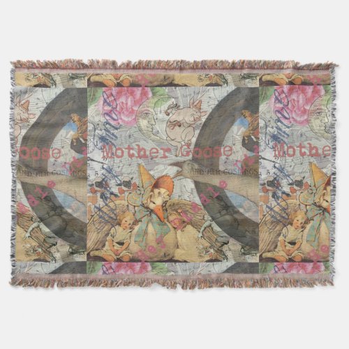 Mother Goose Nursery Rhyme Fairy Tale Throw Blanket