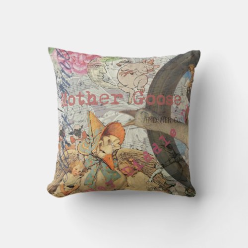 Mother Goose Nursery Rhyme Fairy Tale Throw Pillow