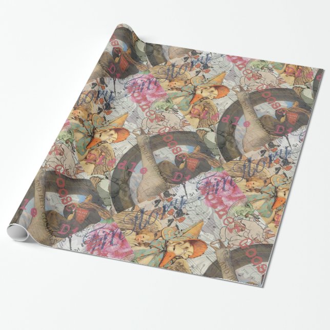 Mother Goose Nursery Rhyme Fairy Tale Wrapping Paper (Unrolled)