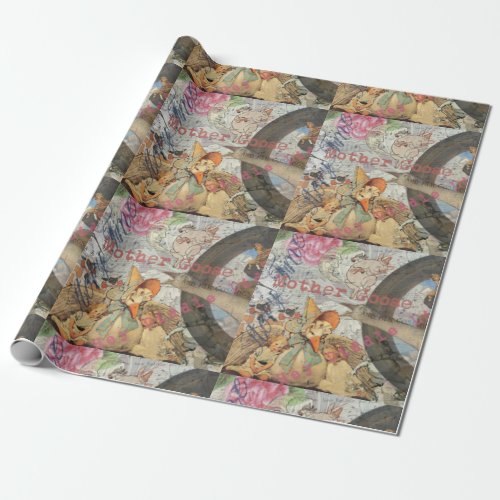 Mother Goose Nursery Rhyme Fairy Tale Wrapping Paper