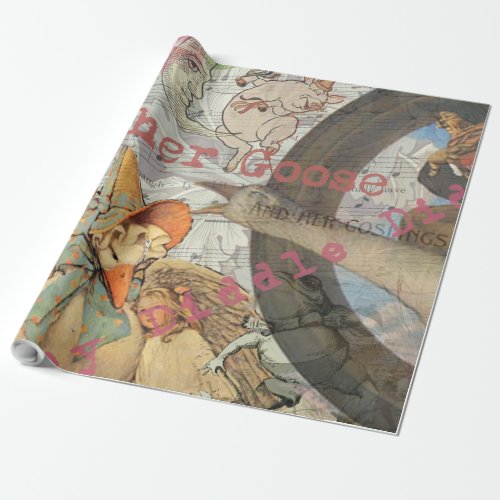 Mother Goose Nursery Rhyme Fairy Tale Wrapping Paper
