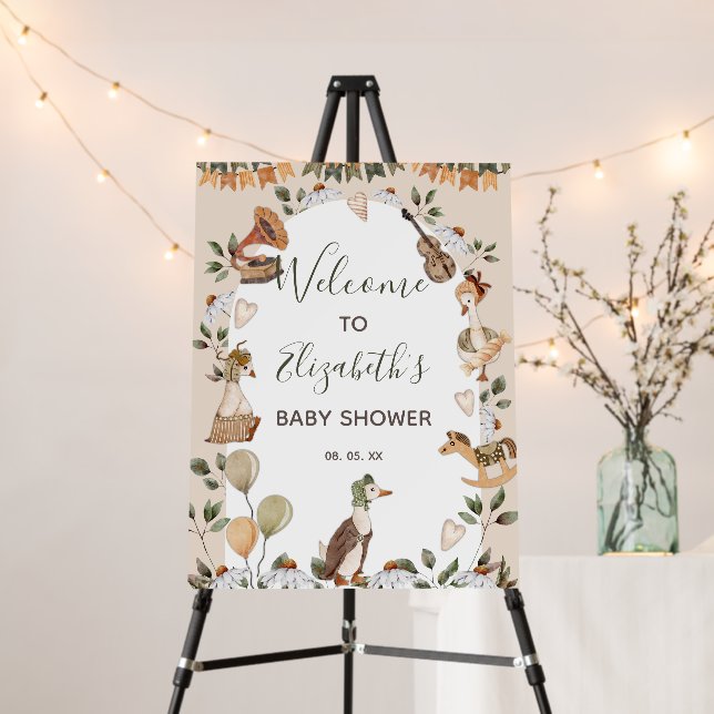 Mother Goose Nursery Rhymes Baby Shower Welcome Foam Board (In Situ (Stand))