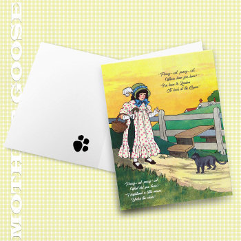 Mother Goose - Pussycat  Where Have You Blank Note Card by colorwash at Zazzle