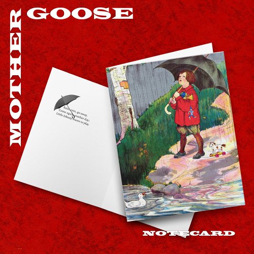 Mother Goose _ Rain Rain Go Away Blank Note Card